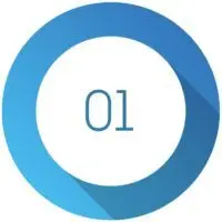 Circle 3d icon set with number bullet point from 1 to 12.